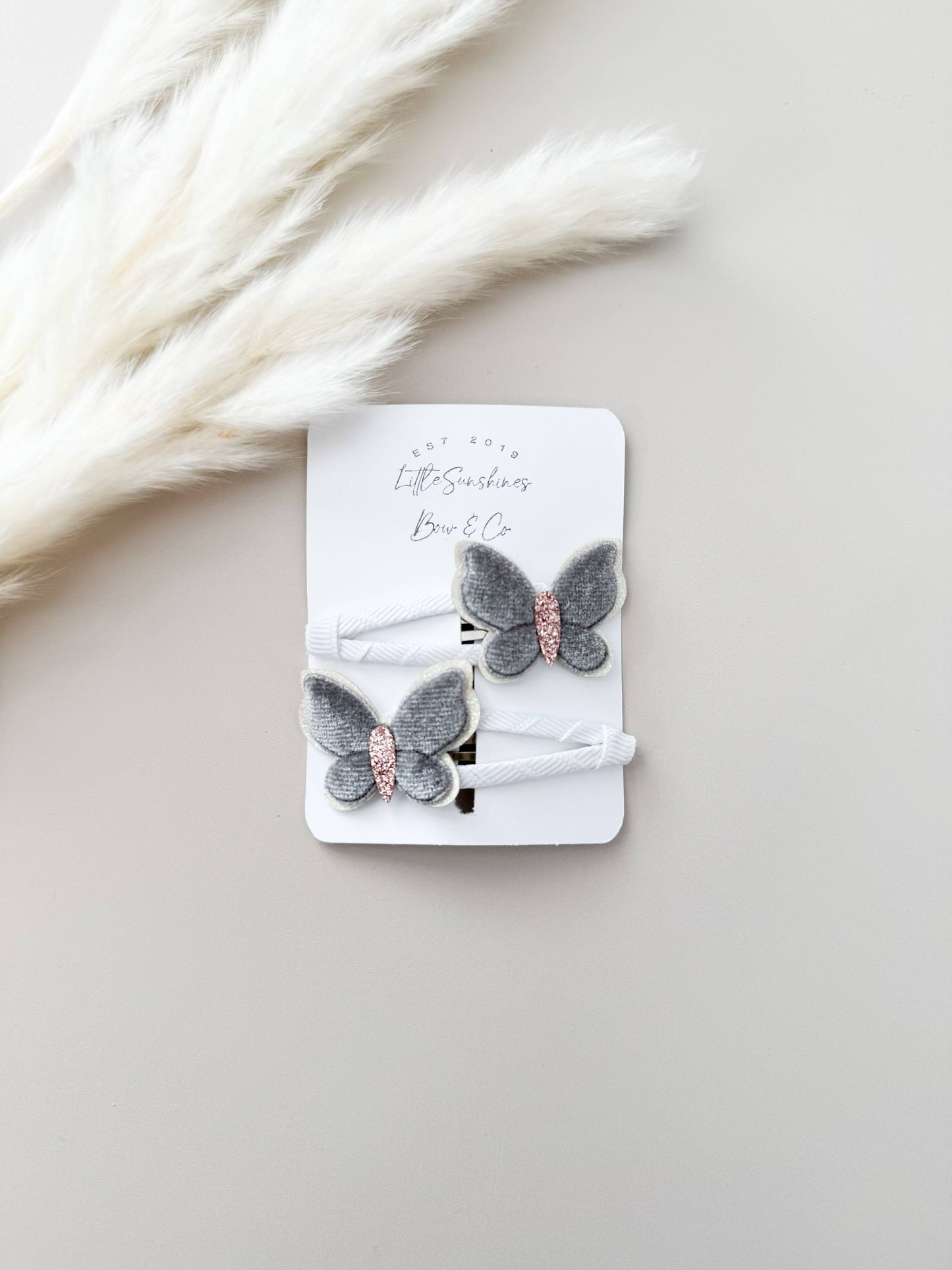 Velvet Butterfly Hair Clips & Nylon Headbands