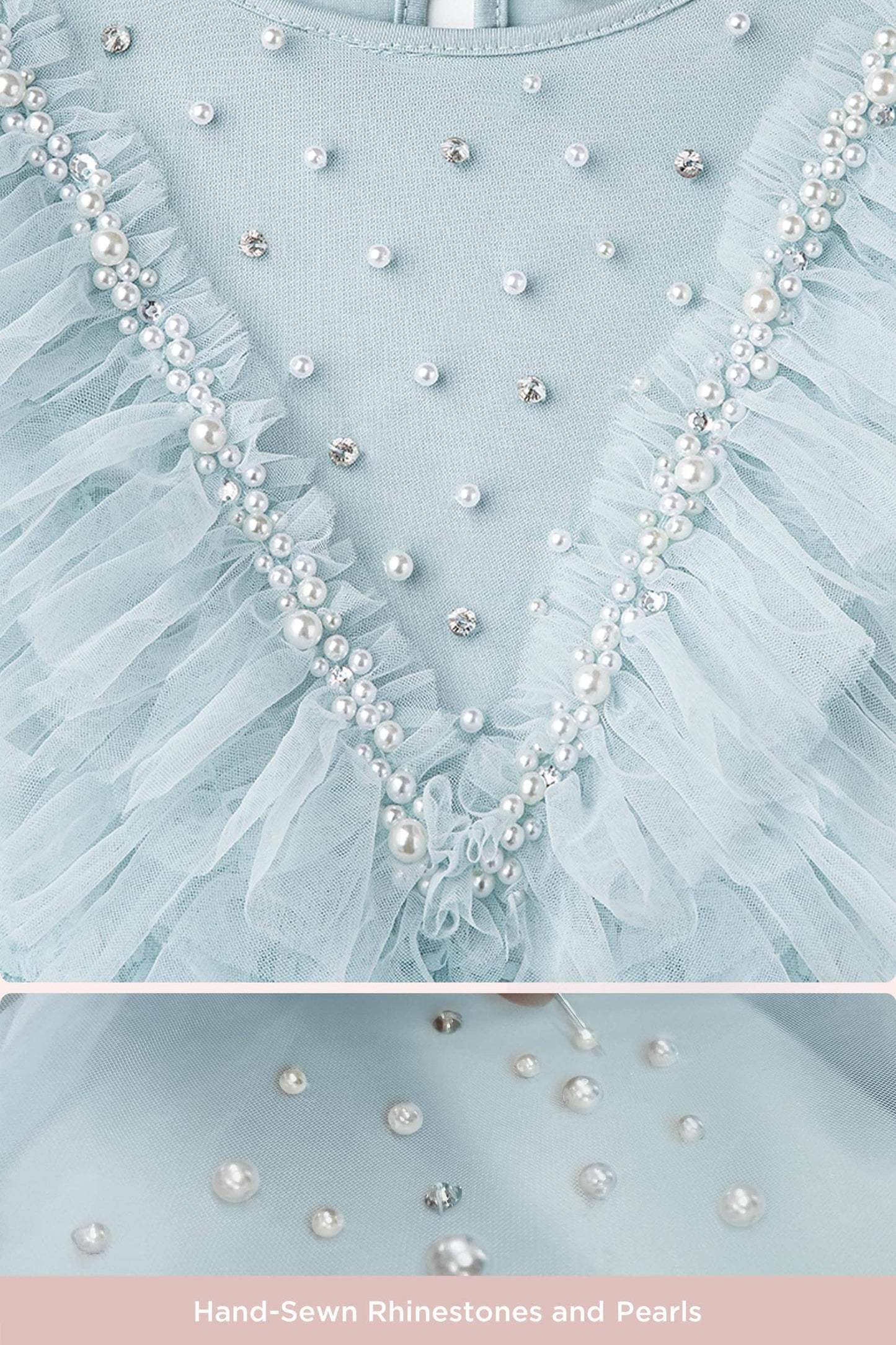 Adorable Pearl Layered Tulle Toddler Dress