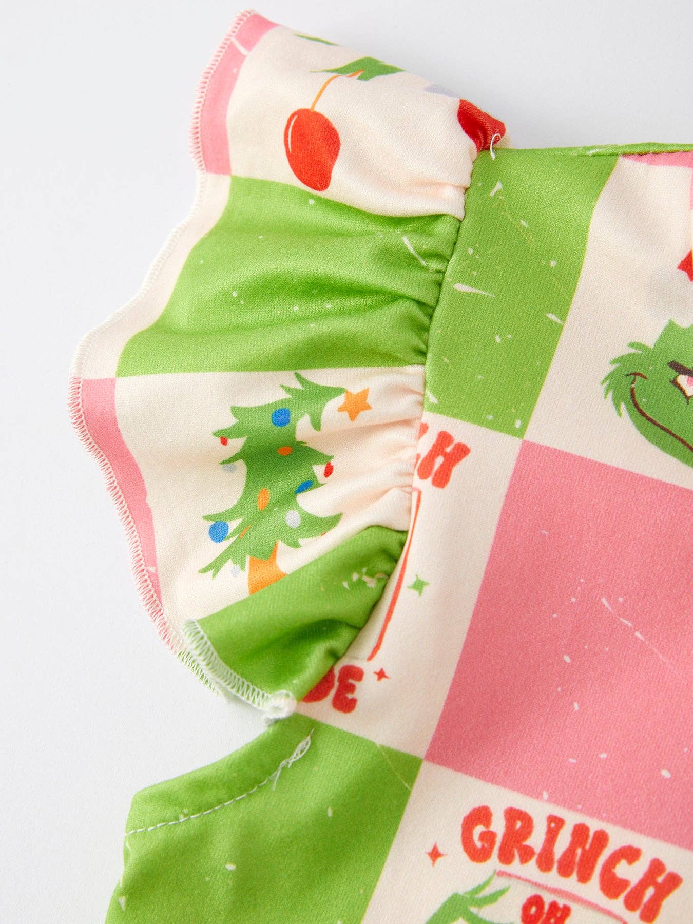 Pink & Green Check Grinch Dress Unicorn Tooth Pink & Green Check Grinch Dress Unicorn Tooth