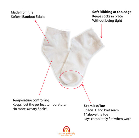 ANKLE 5-Pack Seamless Toe Socks great with Sensory Sensitivities