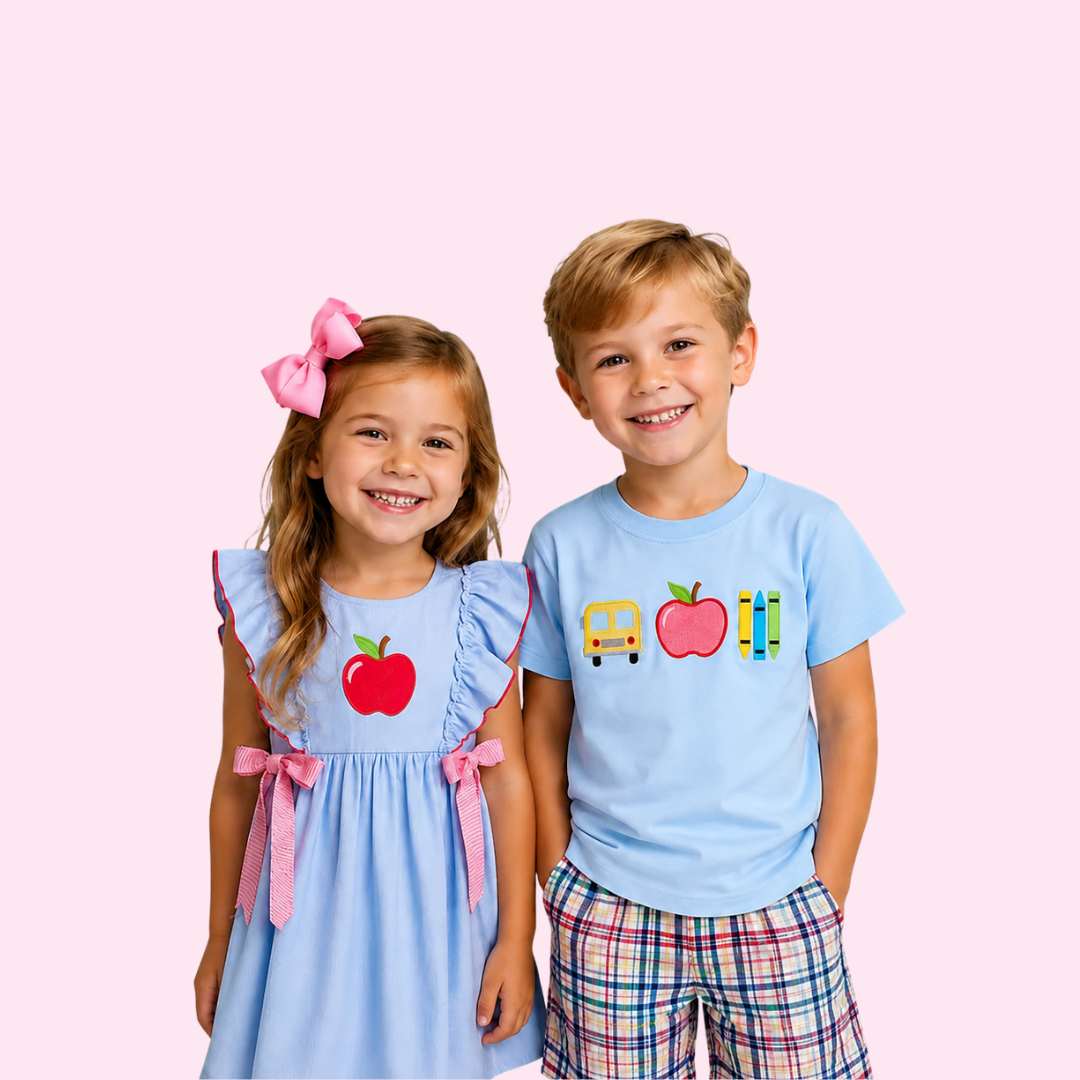 Apple Stripe Tie Dress | Girls Back to School Dress