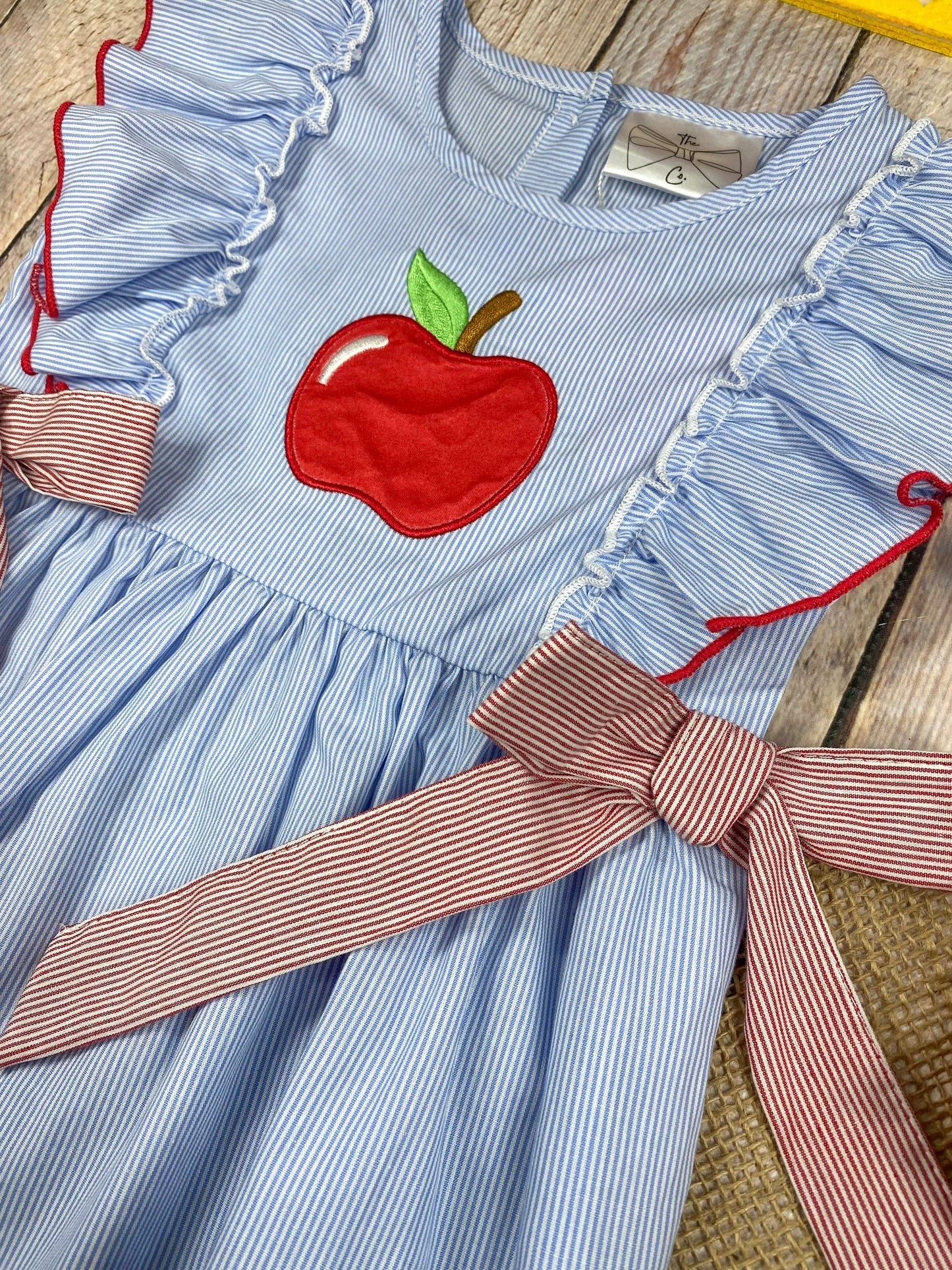 Apple Stripe Tie Dress | Girls Back to School Dress