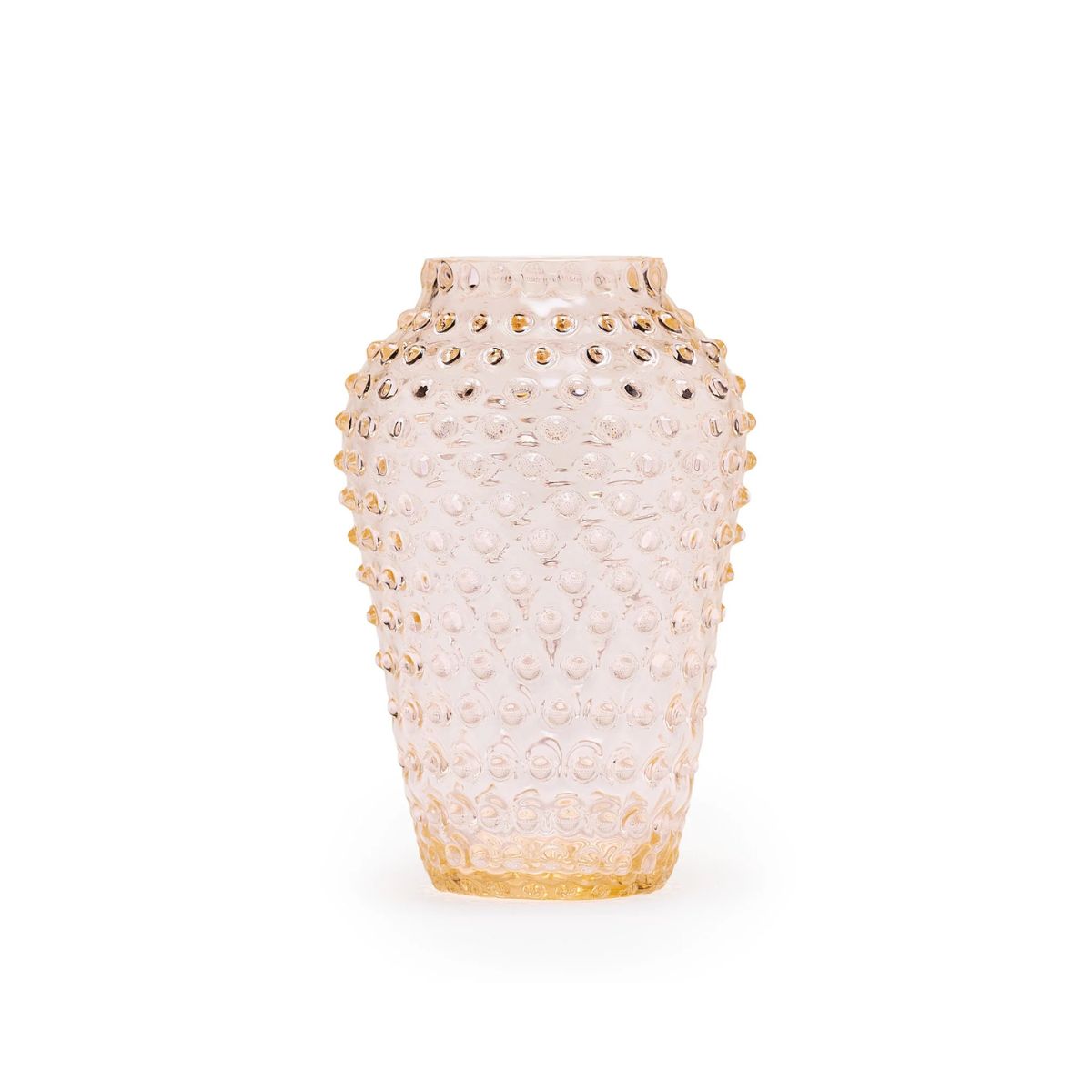 Hobnail Vase - Barrel - Apricot chiffon