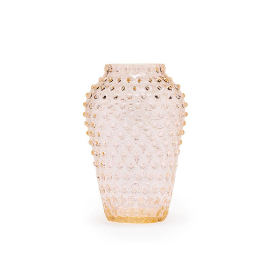Hobnail Vase - Barrel - Apricot chiffon