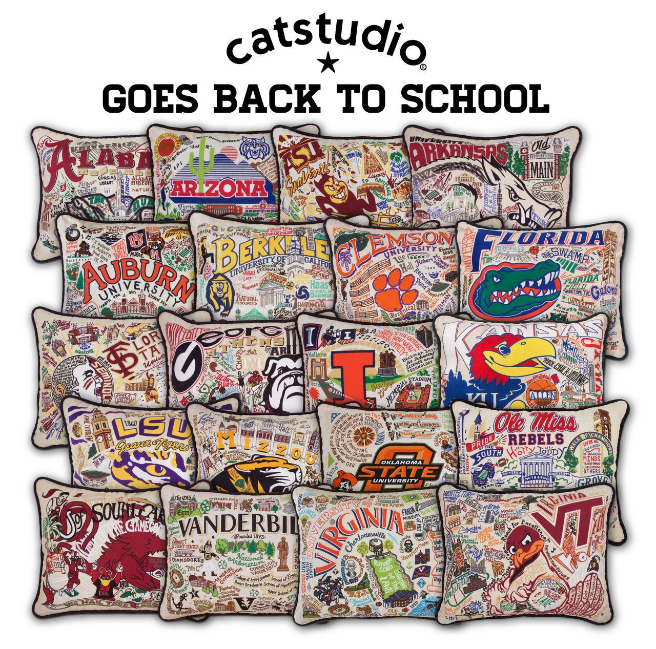 Arkansas, University of Collegiate Hand-Embroidered Pillow