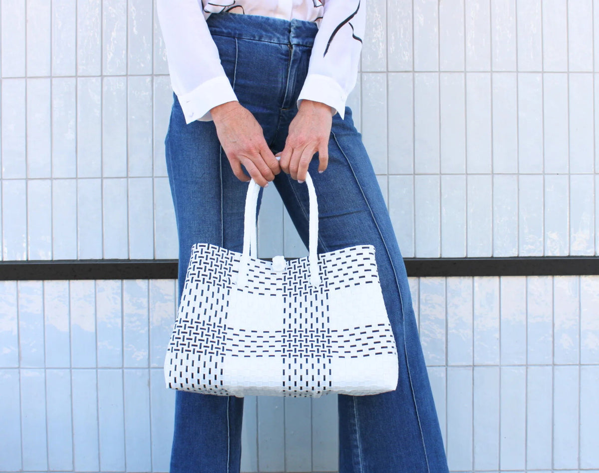 The Midi Piper Handwoven Tote · Recycled Plastic
