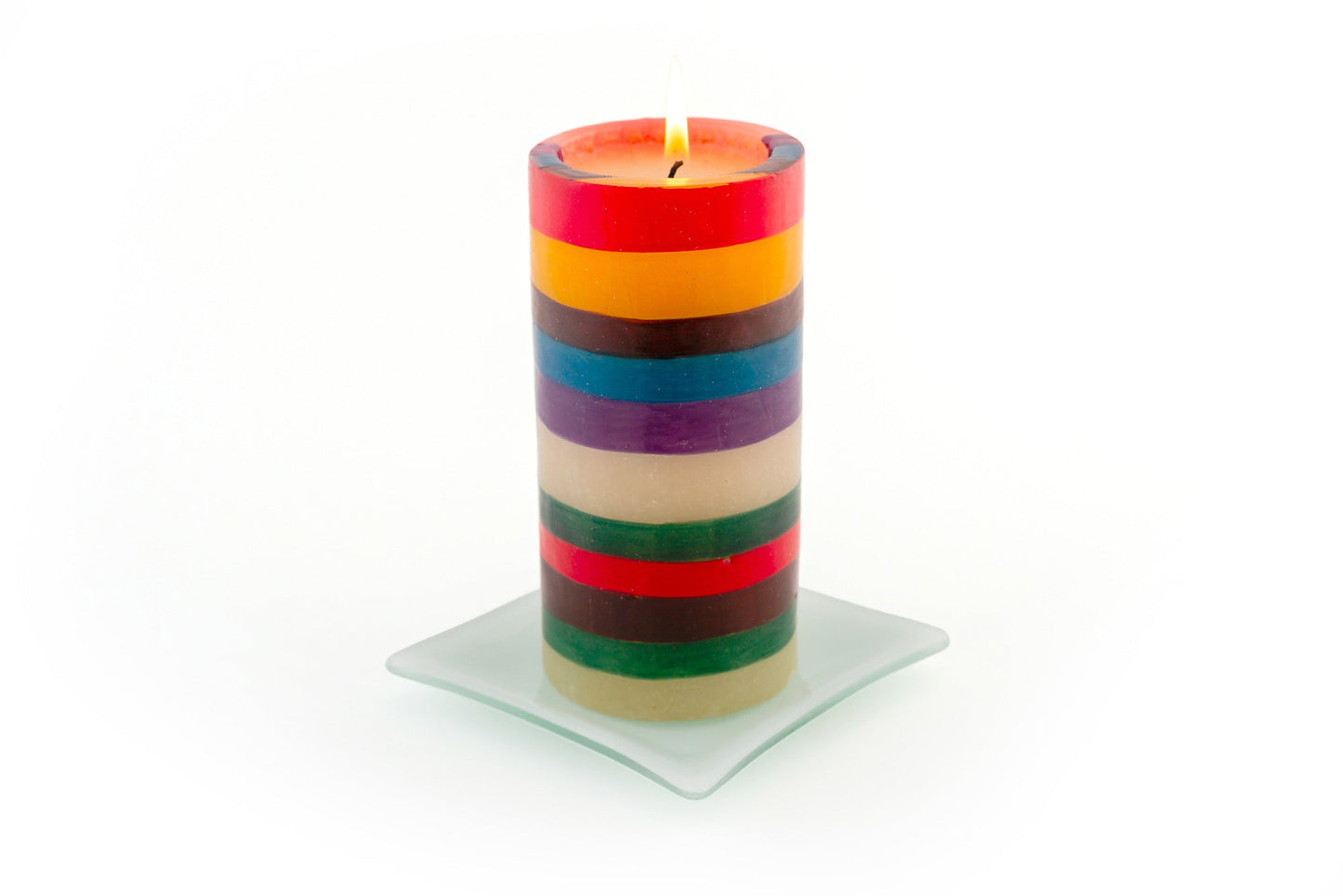Memphis Stripe Painted Candles