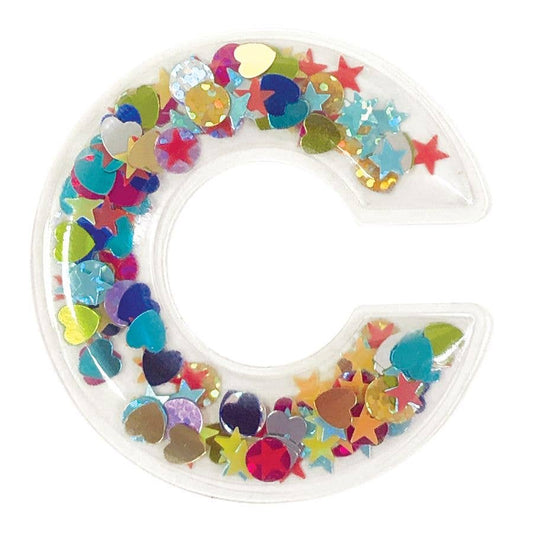 C INITIAL CONFETTI STICKER PATCH