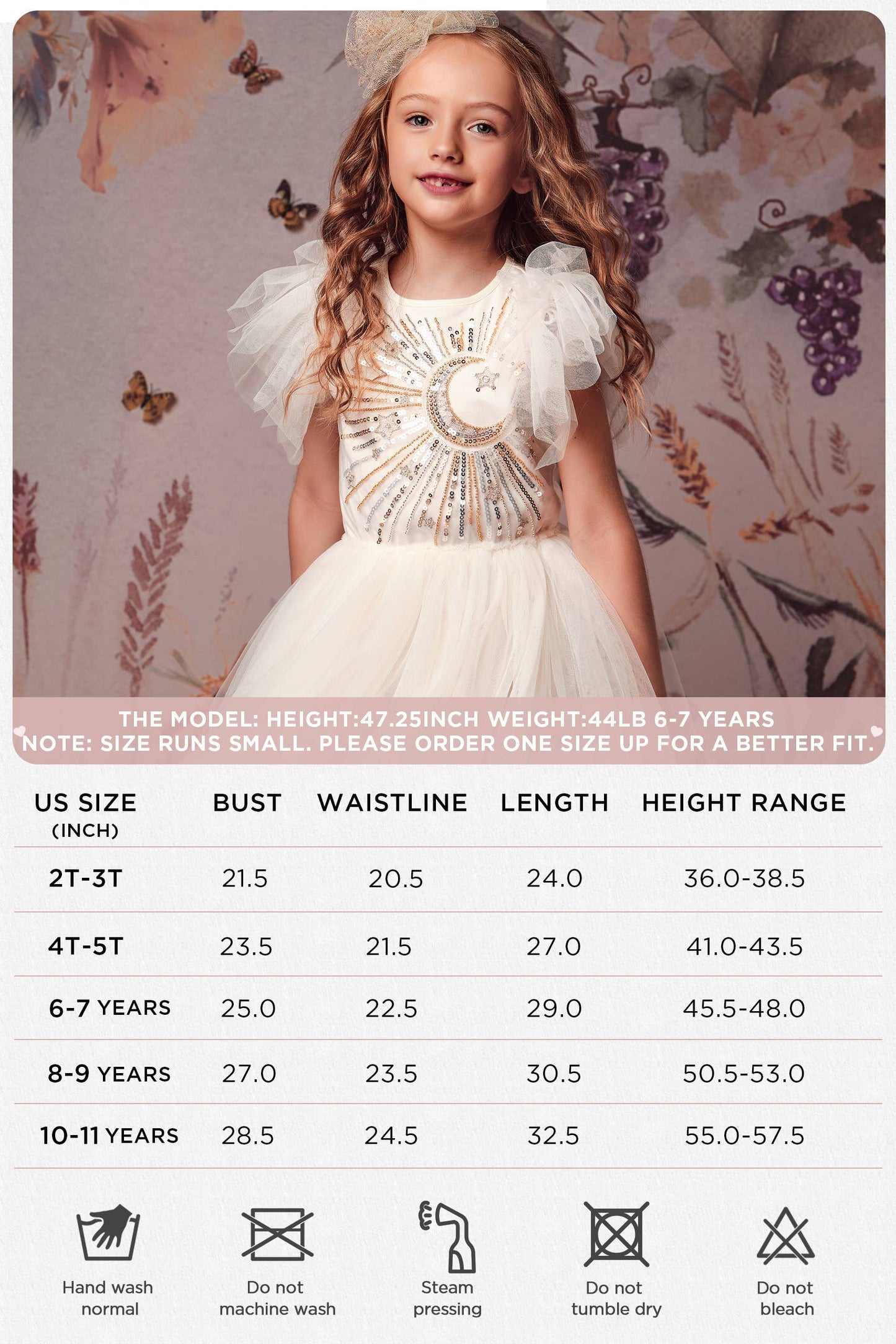 Embroidered Celestial Tulle Girl Dress