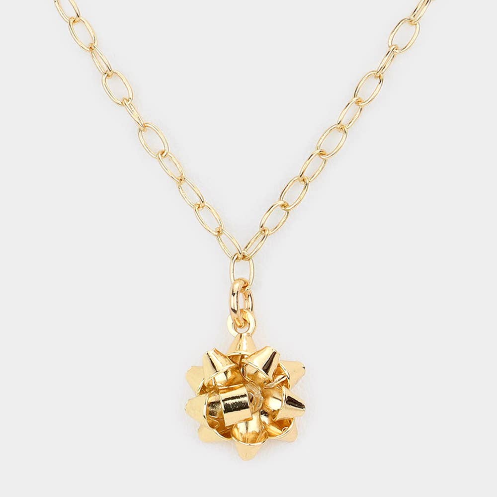 Christmas Gift Bow Necklace