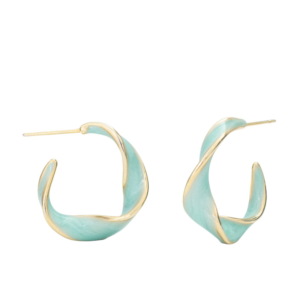 With a Twist Hoops in Mint