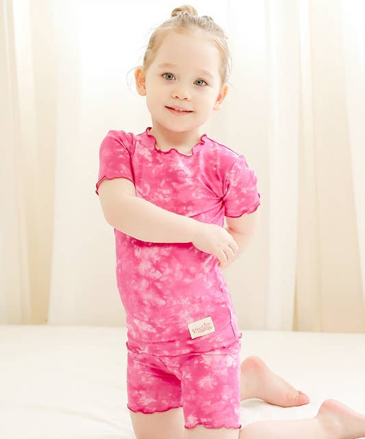 Bamboo Tie Dyeing Pink Short Sleeve PJs