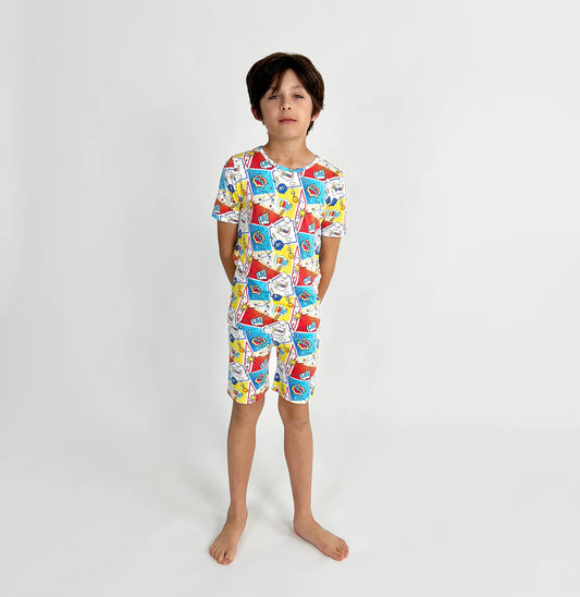 Comic Hero Bamboo Kids Short Set