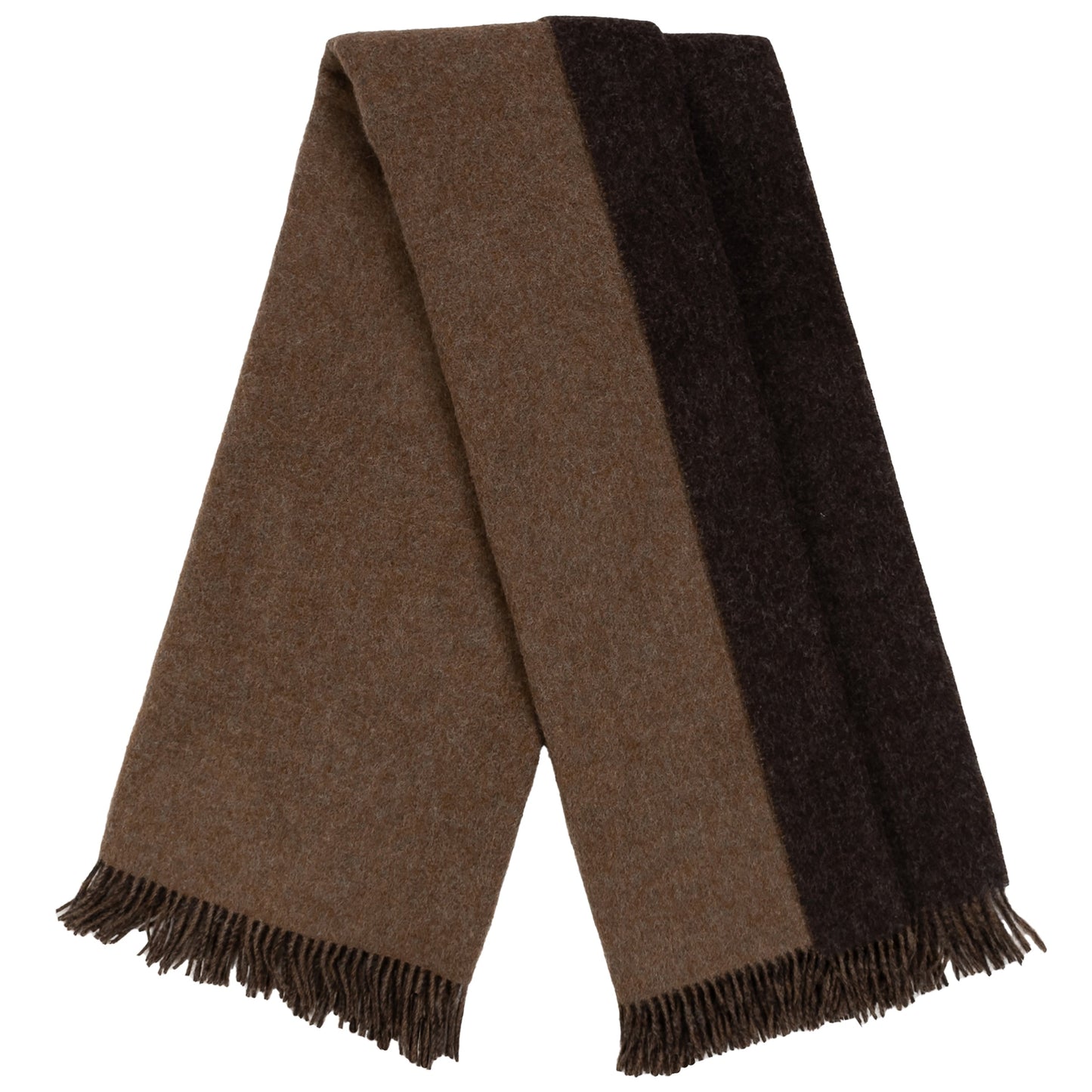 Highland Tweeds Reversible Double Cloth Throw - Mocha/Brown
