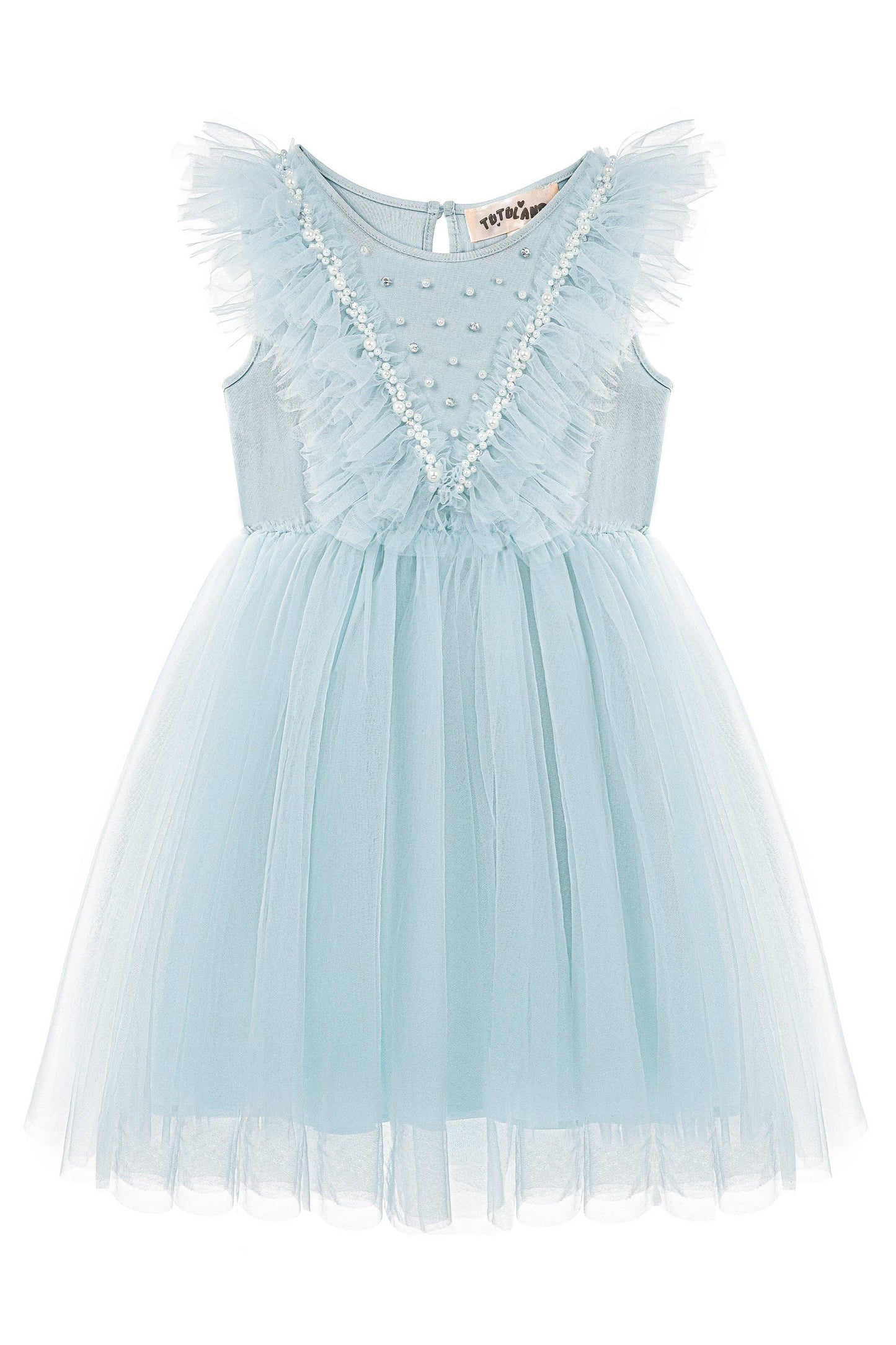 Adorable Pearl Layered Tulle Toddler Dress