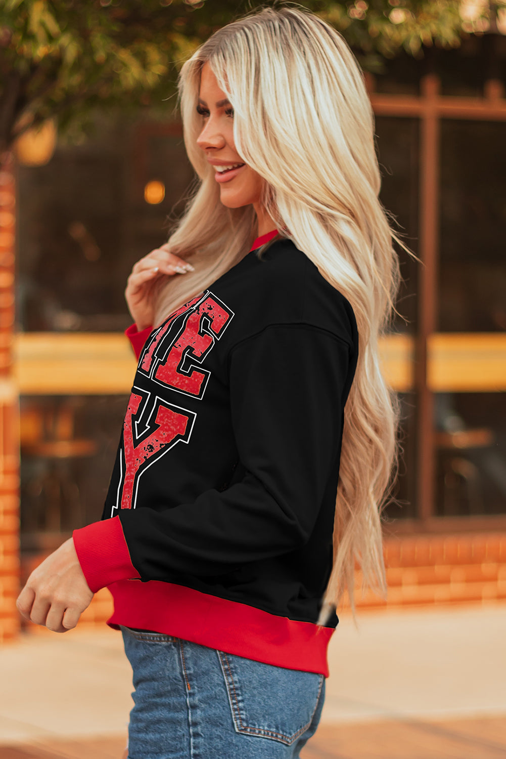 GAME DAY Varsity Stripe Crewneck Sweatshirt