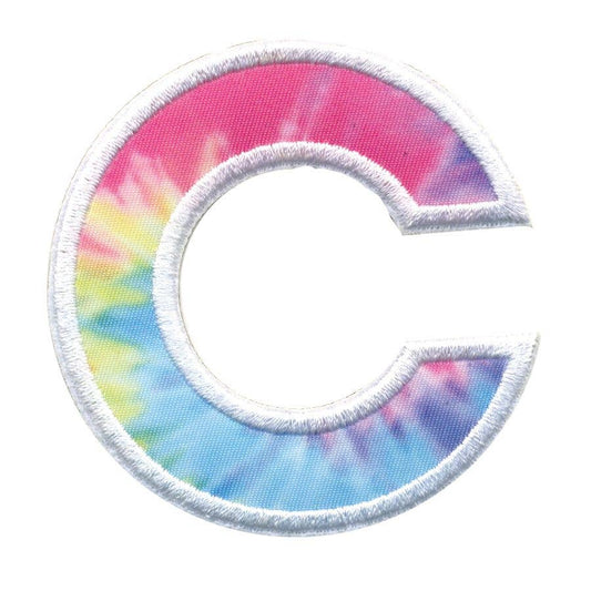 C INITIAL TIE DYE STICKER PATCH