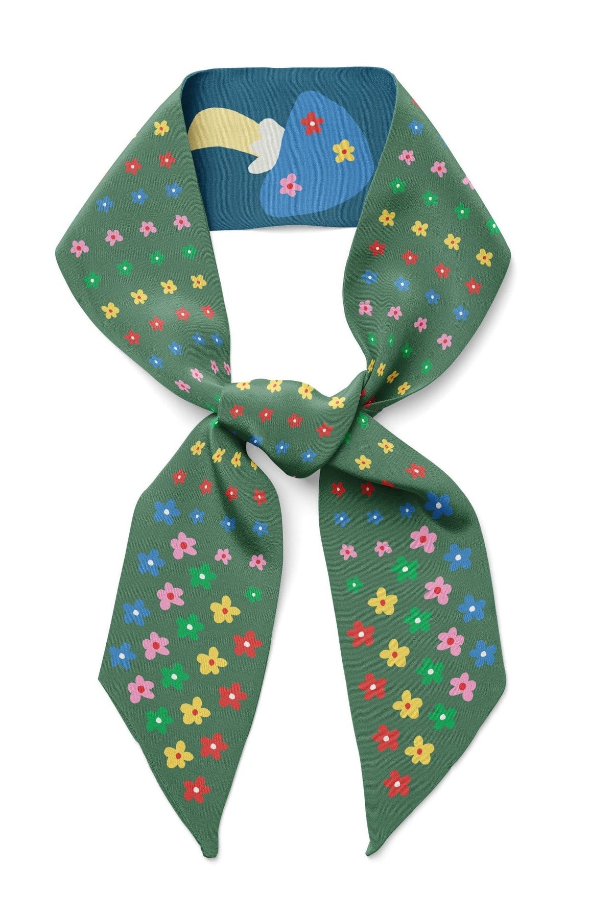 Mushroom Floral Twilly Ribbon Scarf
