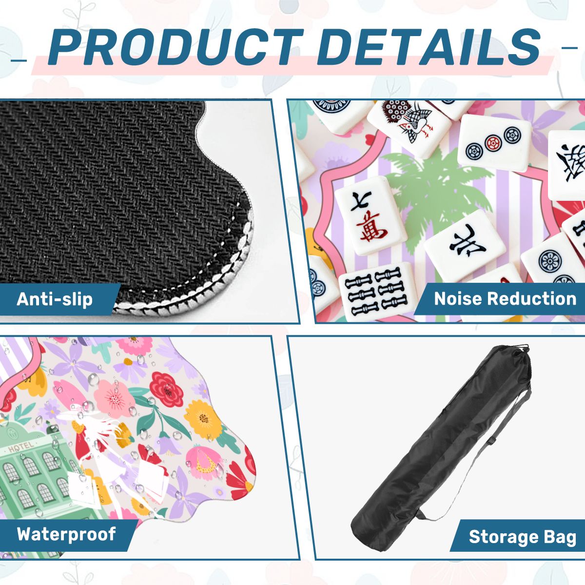 Charleston South Carolina Mahjong Whimsical Scalloped Mahjong Mat