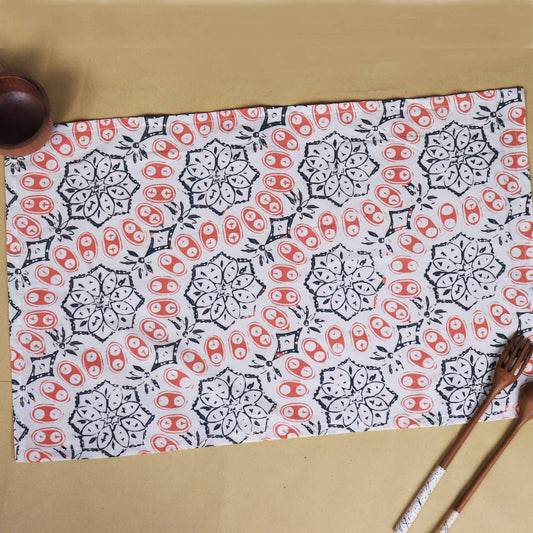 Batik Tea Towel Hand Dyed, Autumn Coral, Hand Dyed, 100% Cotton