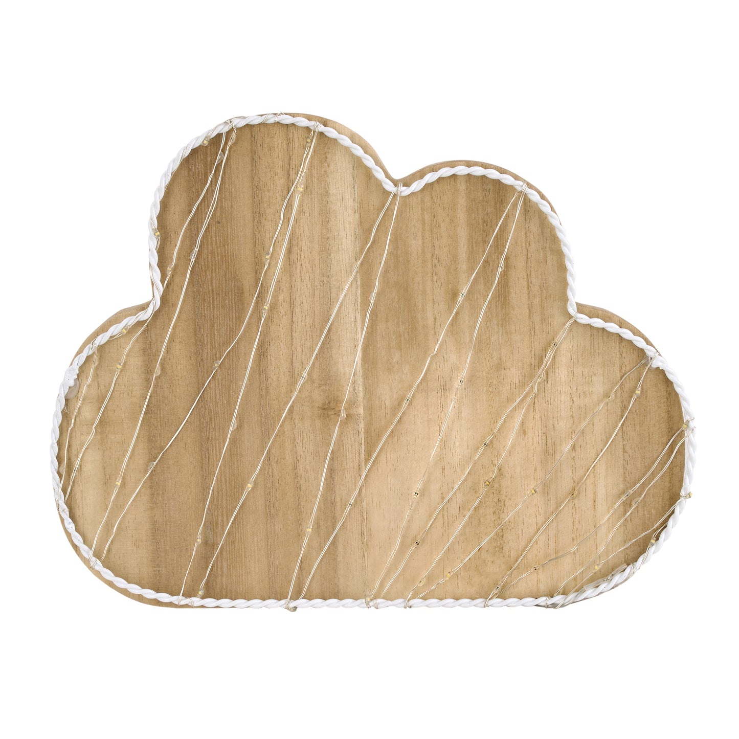 Cloud Shaped Lighted LED Natural Wood Wall Decor