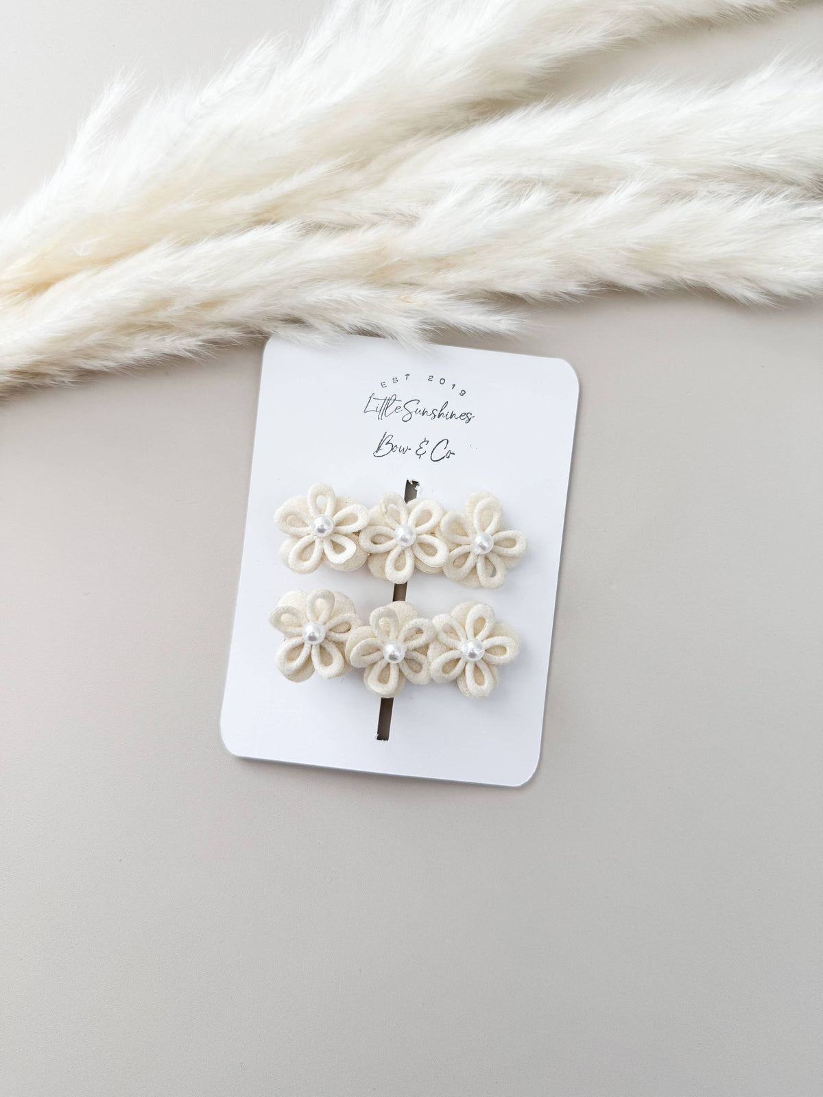 Pearl Flower Hair Clips & Nylon Headband