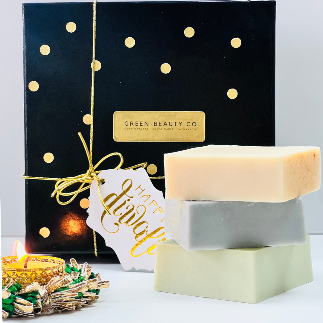 Ayurvedic Soap Box: Neem Soap , Turmeric Soap, & Charcoal Soap Trio