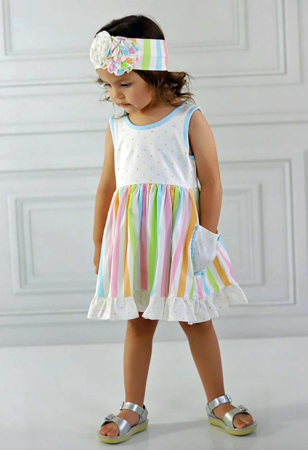 Rainbows & Polka Dots Twirl Dress