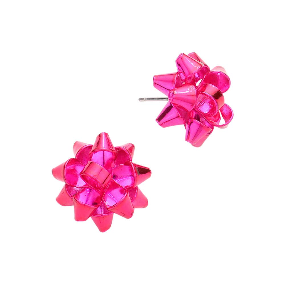 Christmas Gift Bow Stud Earrings