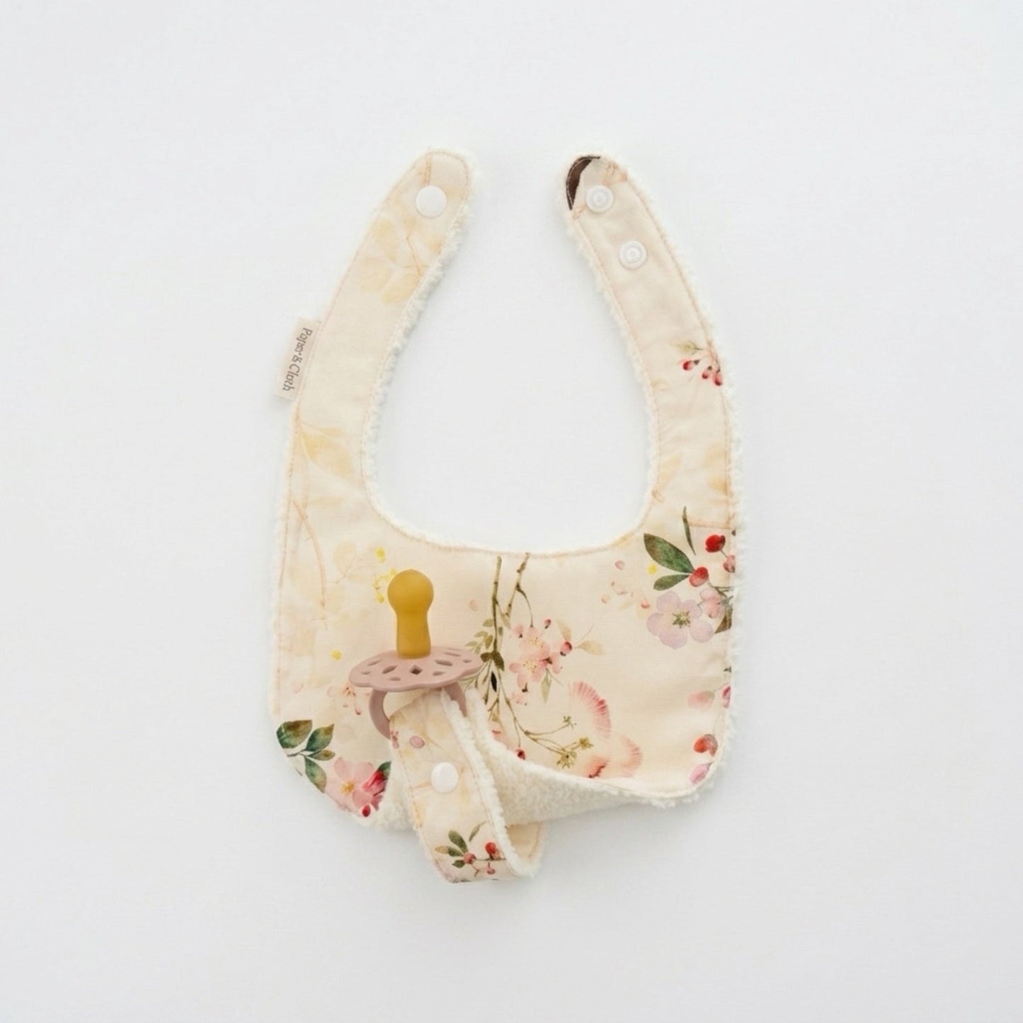 Soothe & Snap Pacifier Bib – Ivory Botanical