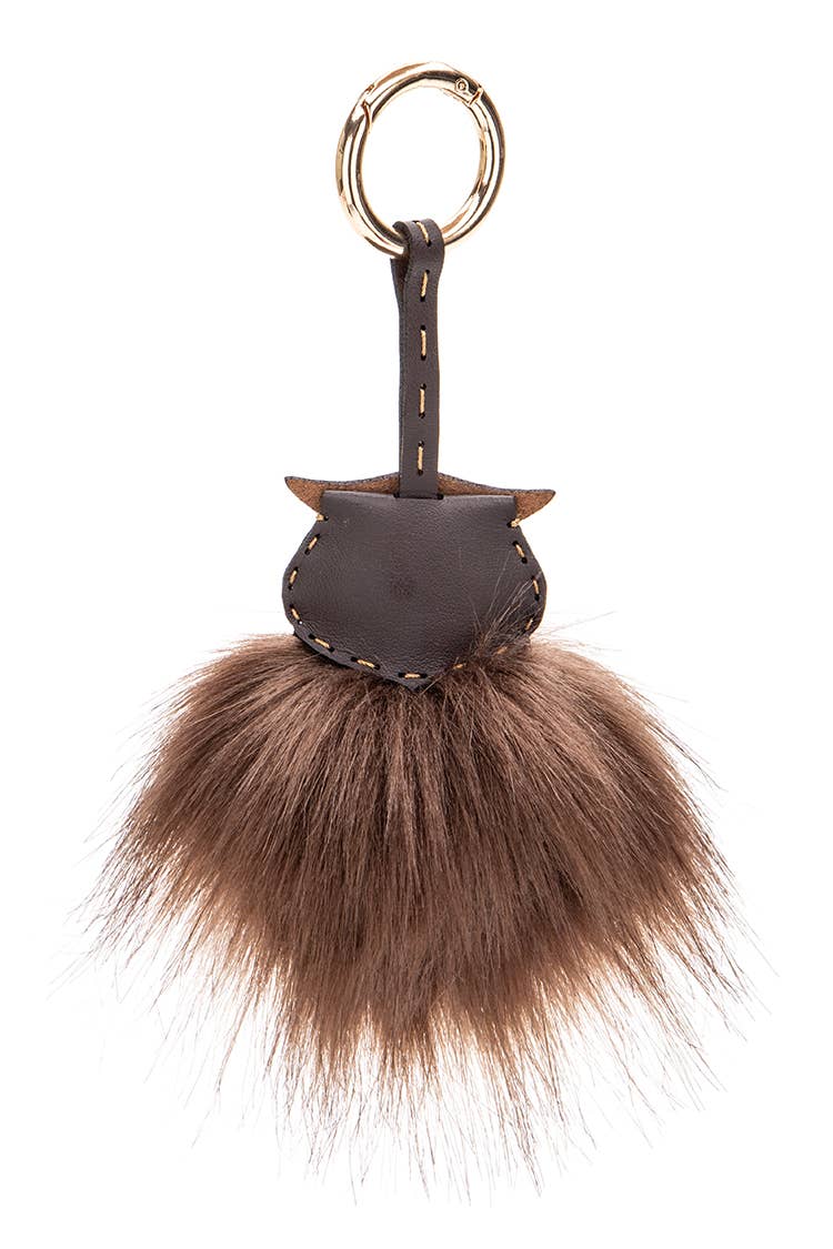 Iconic Owl Fur Pom Bag Charm Key Chain