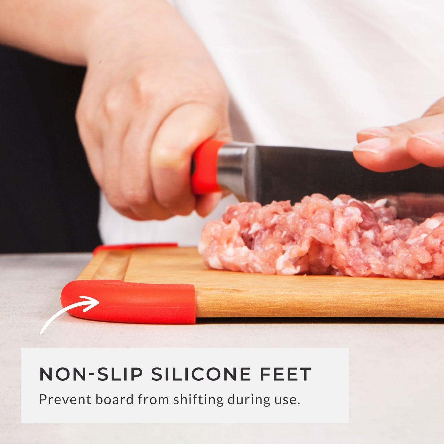 Premium Series 4 Pieces Cutting Board Set - Non Slip & Color Code (S+M+L+XL)