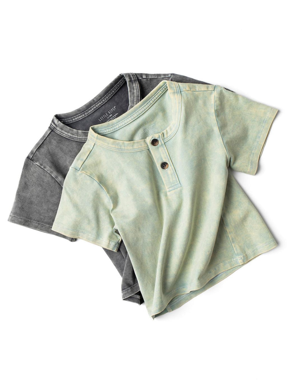 Baby Jersey Henley Tee - Green Wash
