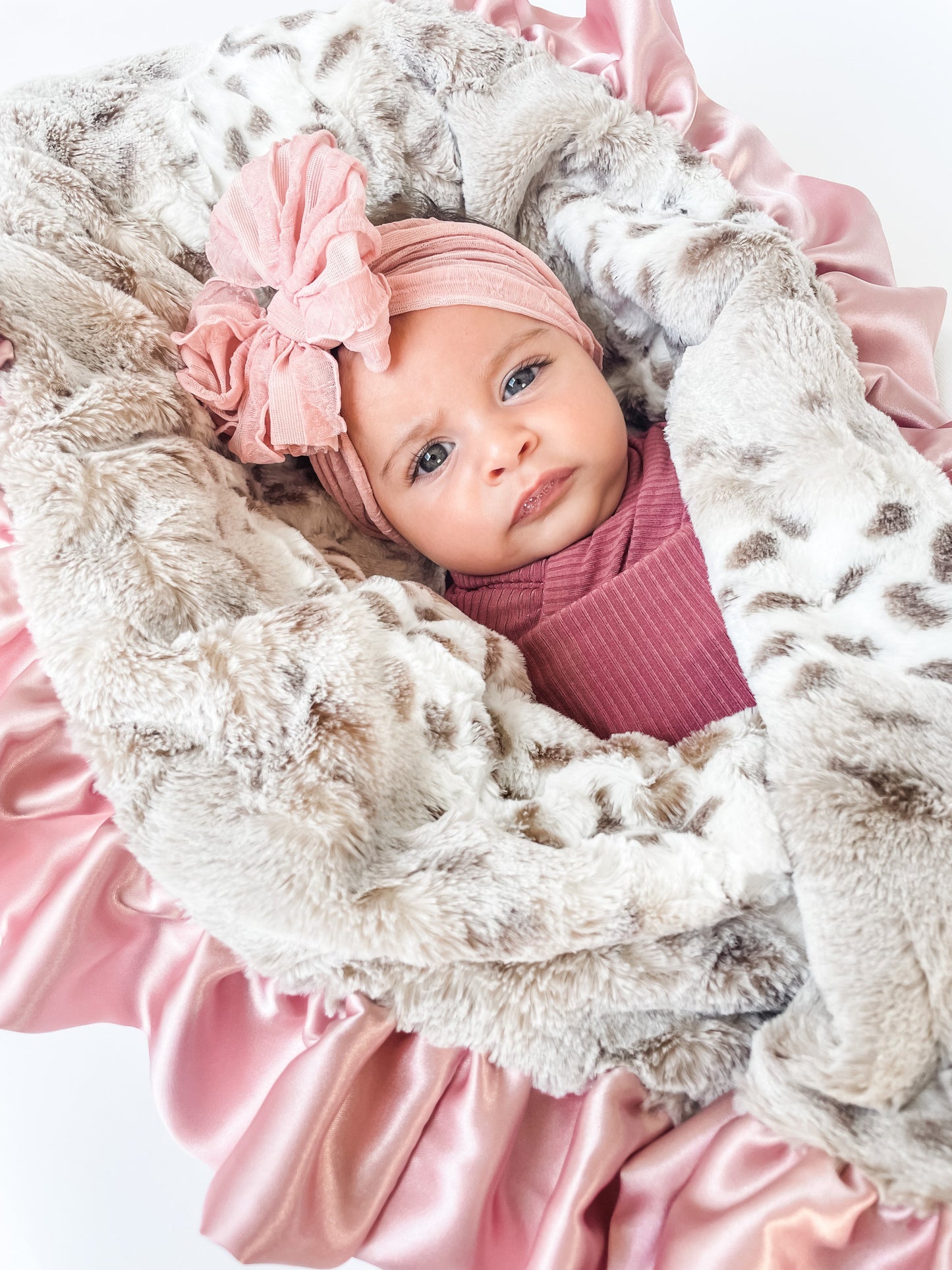 Dusty Pink Snowcat Blanket