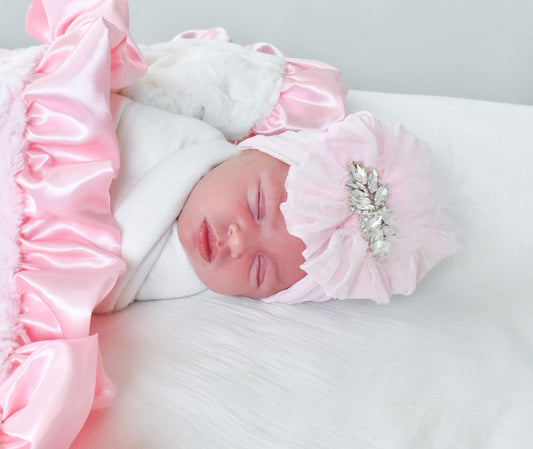 Fancy Feather Ruffled Headband