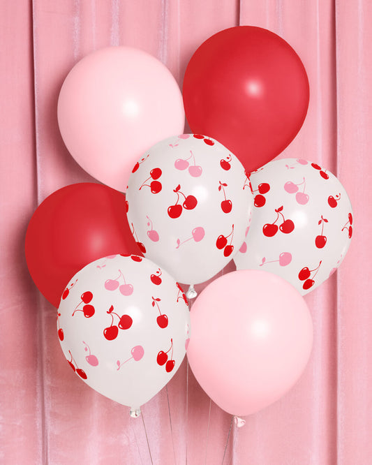 Cherry Birthday Bundle - tableware, balloons, banner + tats