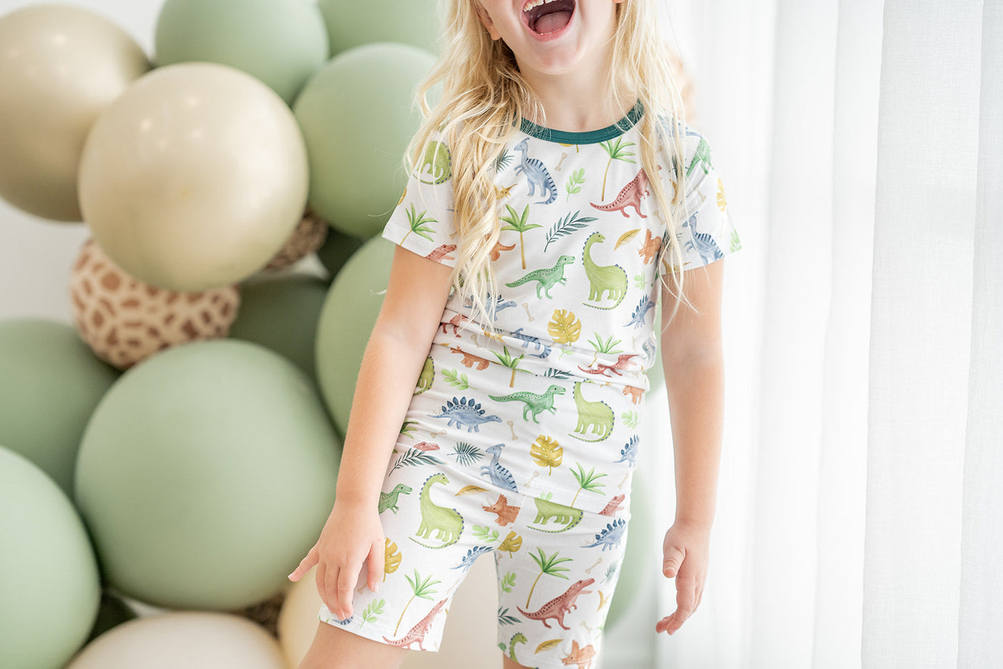 Dinosaur Land | Two-Piece Bamboo Short Sleeve Toddler & Kids Apparel Set