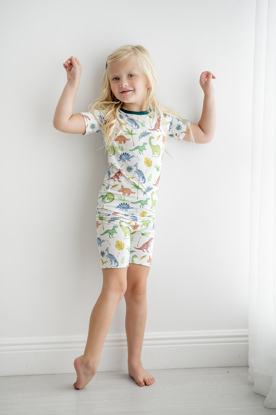 Dinosaur Land | Two-Piece Bamboo Short Sleeve Toddler & Kids Apparel Set