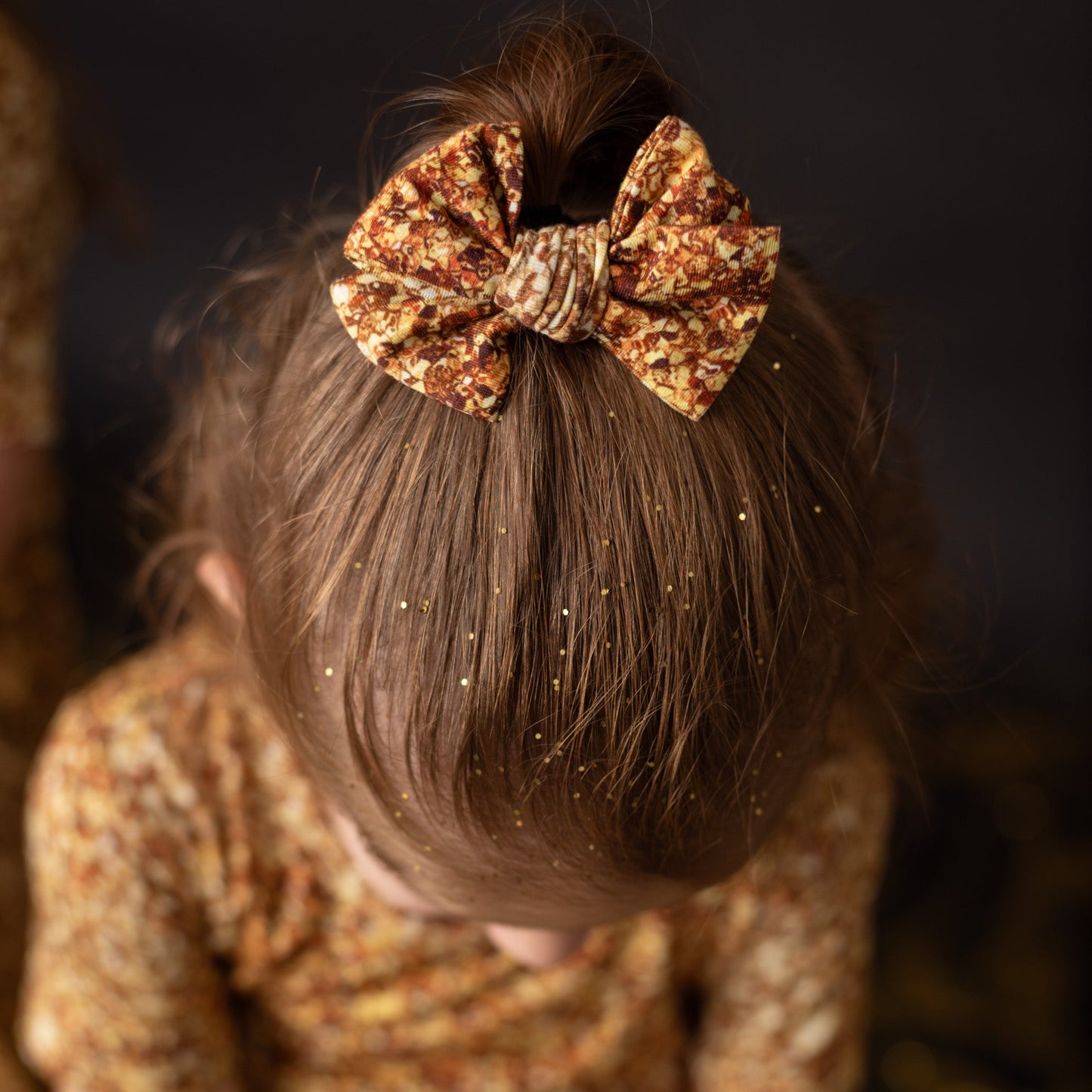 Gold Shimmer | Toddler Bamboo Clip on Bow