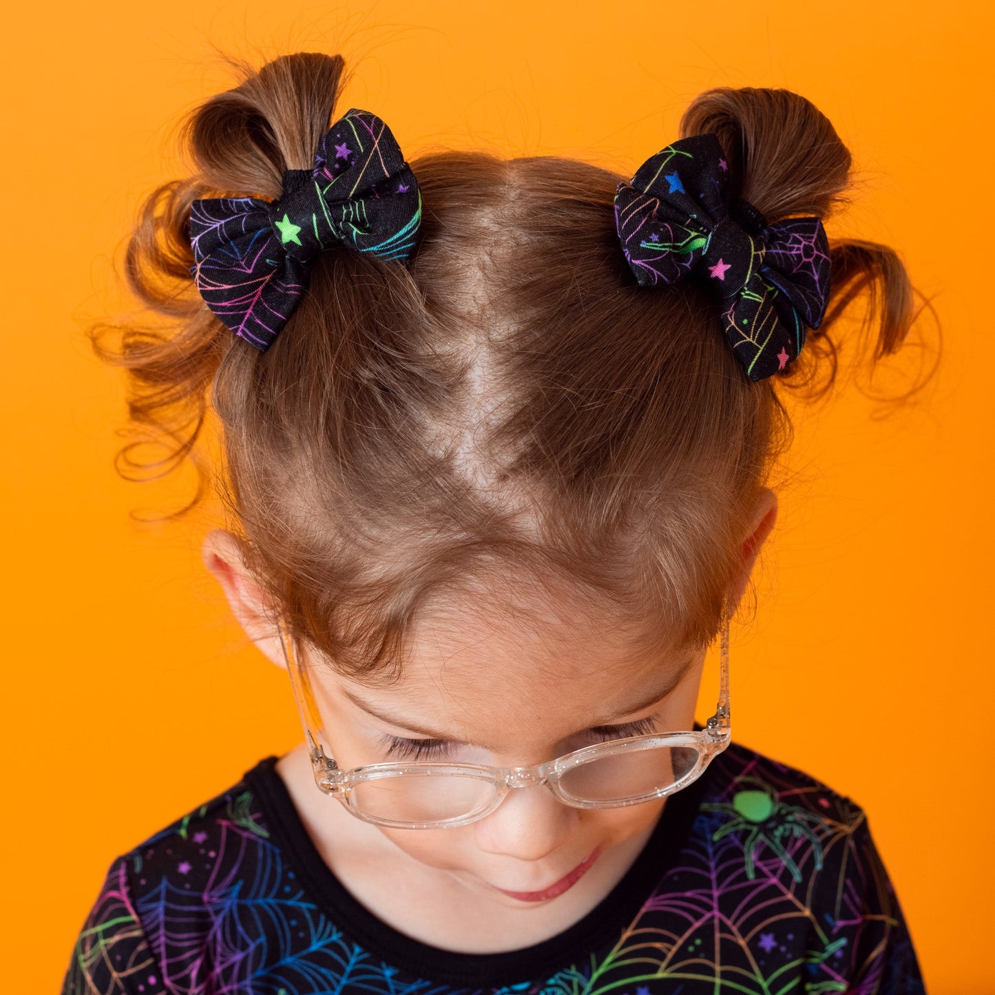 Halloween | Spooky Webs | Bamboo Pigtail Clip on Bow Set