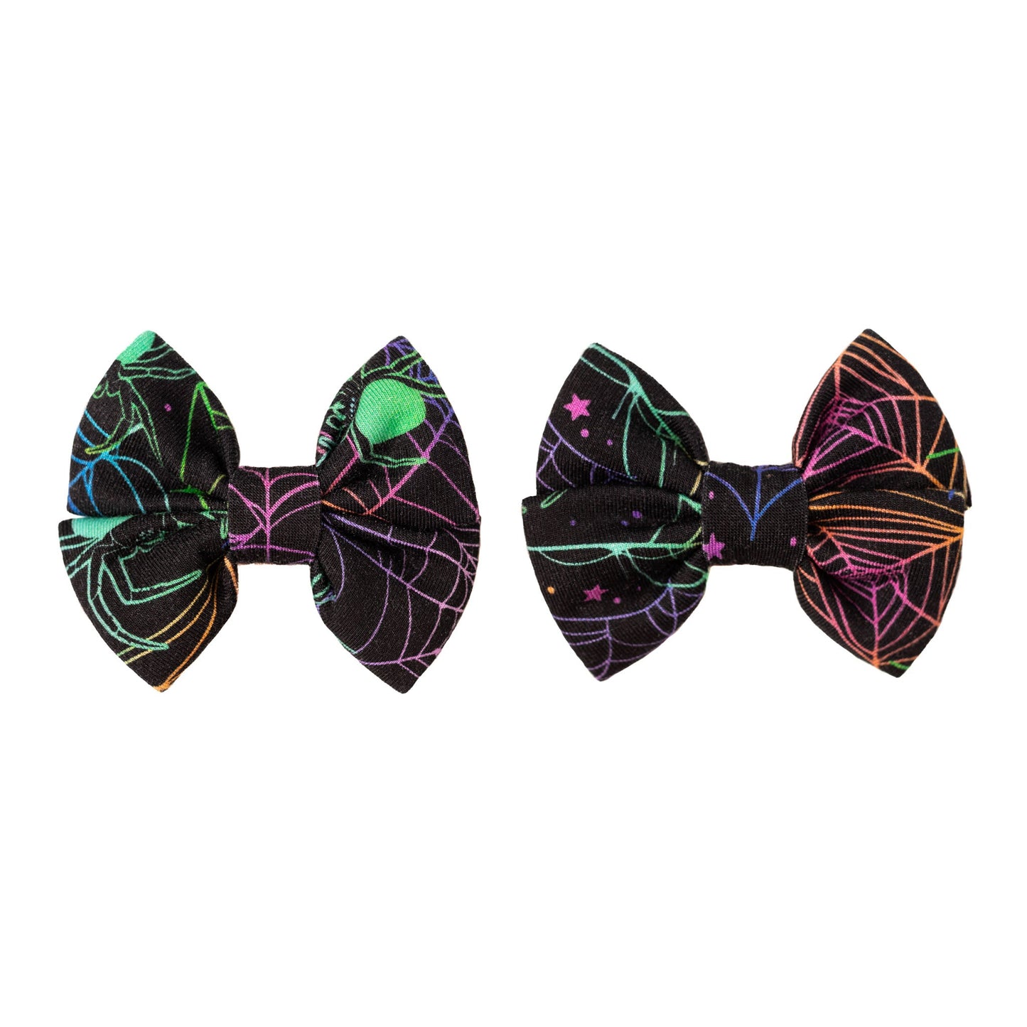 Halloween | Spooky Webs | Bamboo Pigtail Clip on Bow Set