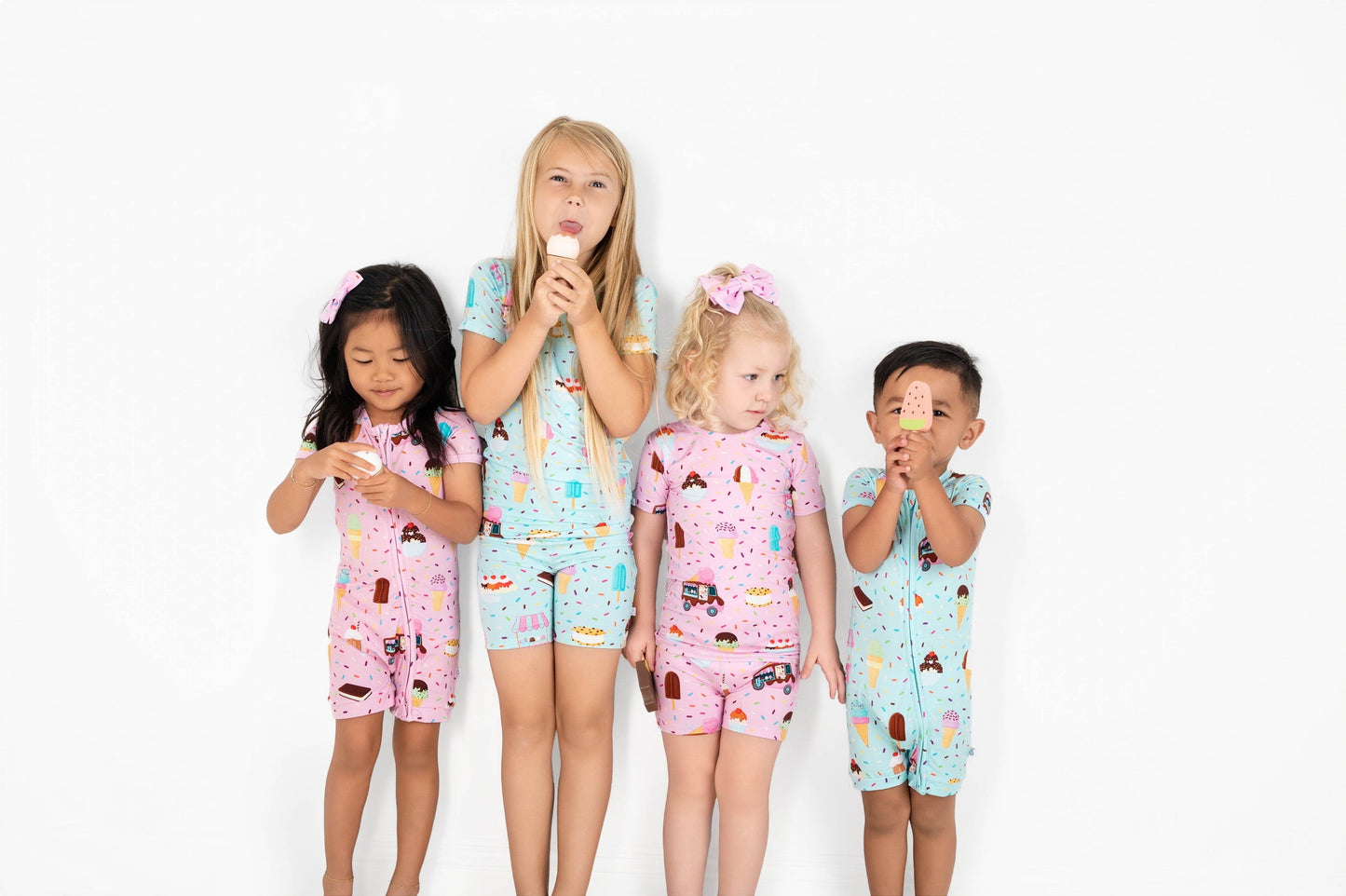 Cotton Candy Ice Cream | Two-Piece Bamboo Short Sleeve Toddler & Kids Set