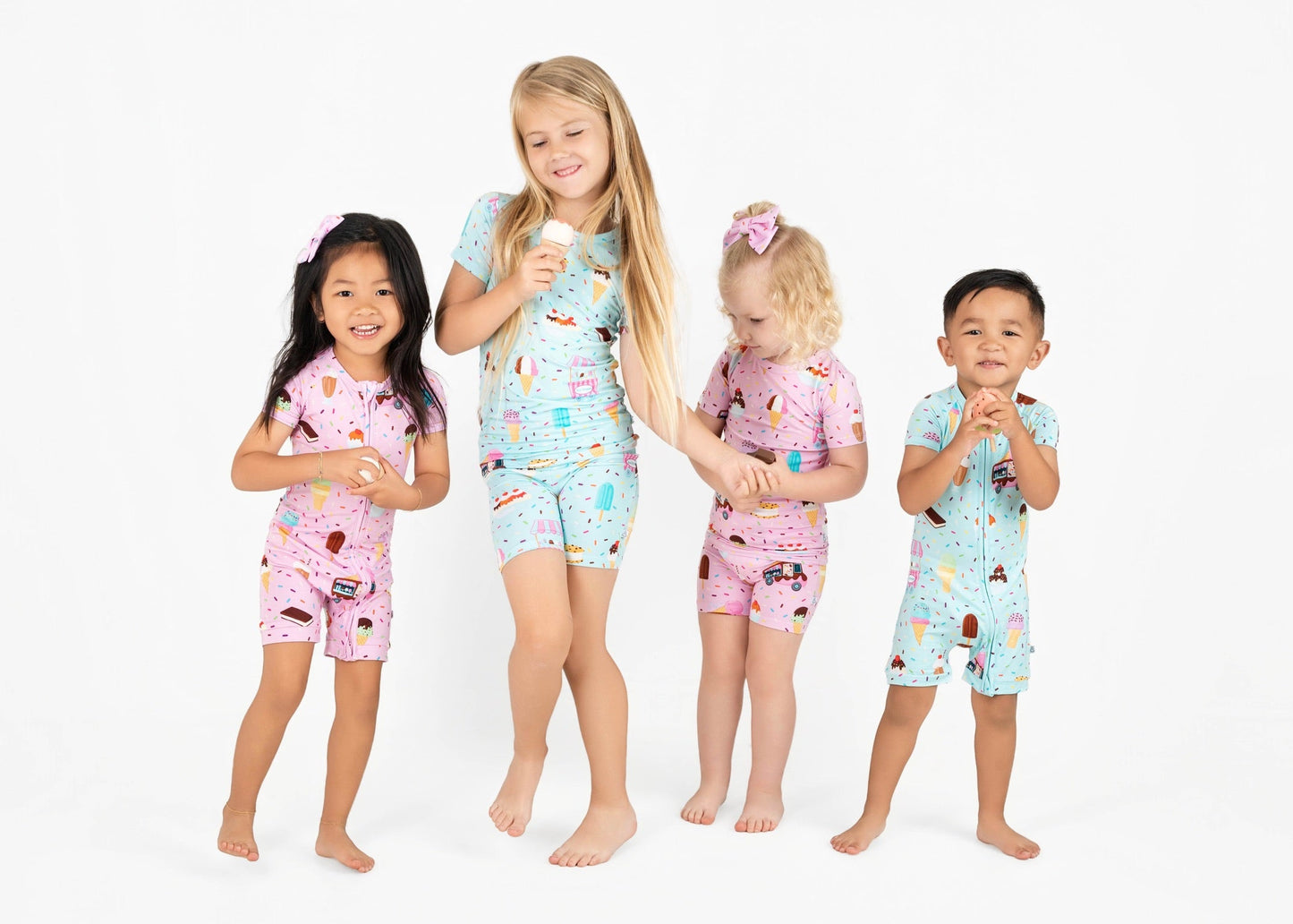 Cotton Candy Ice Cream | Two-Piece Bamboo Short Sleeve Toddler & Kids Set
