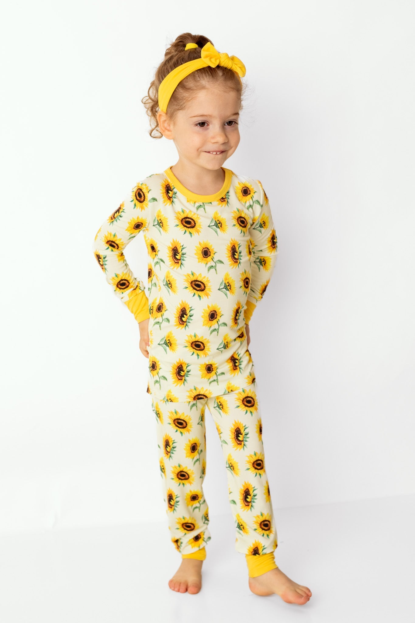 Sunflowers | Two-Piece Bamboo Long Sleeve Toddler & Kids Pajamas
