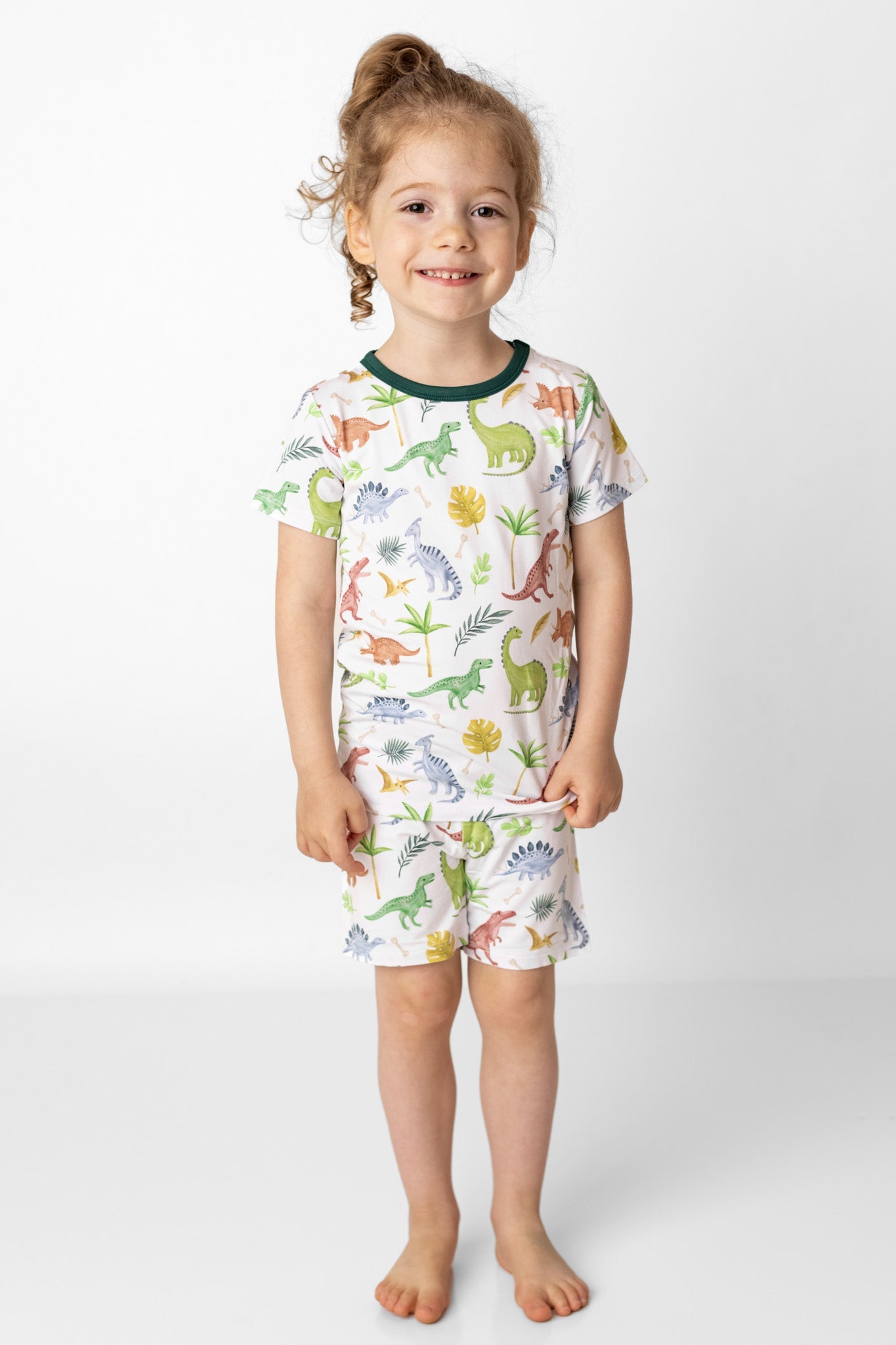 Dinosaur Land | Two-Piece Bamboo Short Sleeve Toddler & Kids Apparel Set