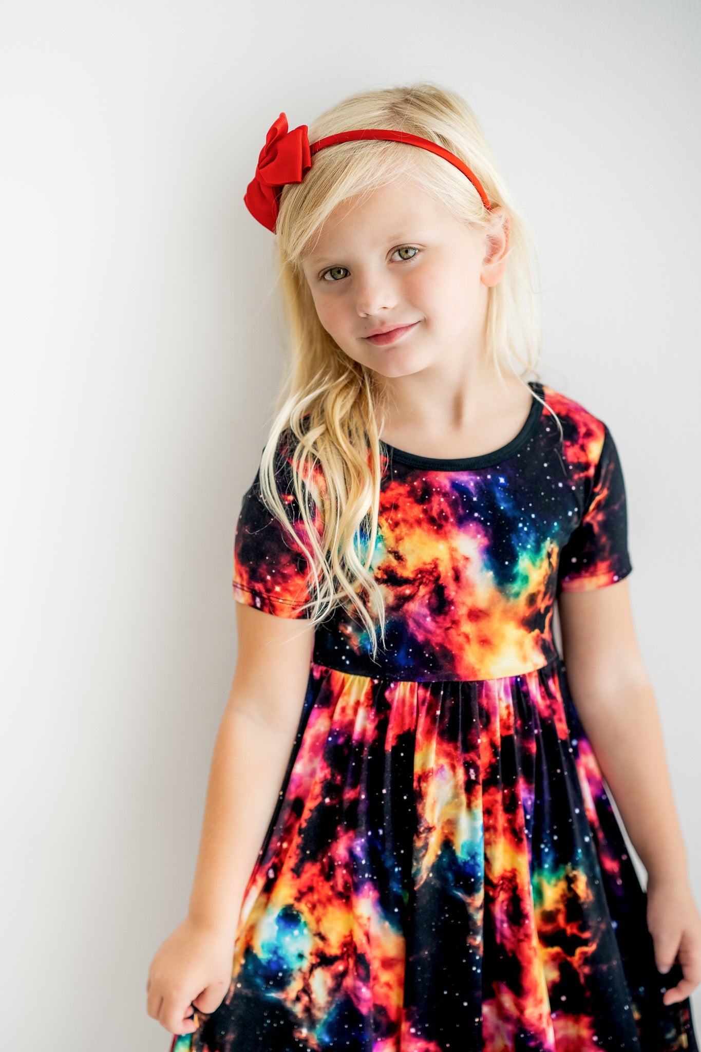 Cosmic Nebula | Toddler & Girls Bamboo Ruffle Twirl Dress