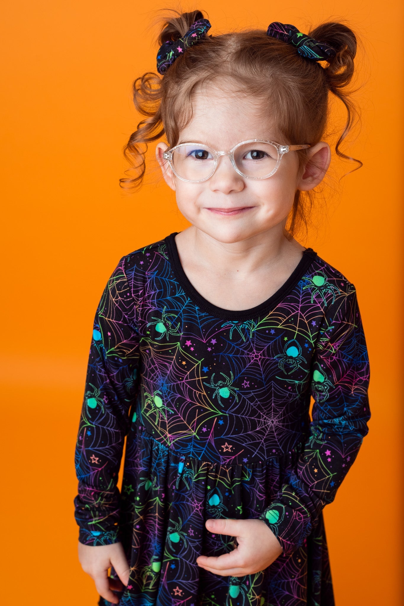 Halloween | Spooky Webs | Toddler & Girls Bamboo Ruffle Twirl Dress