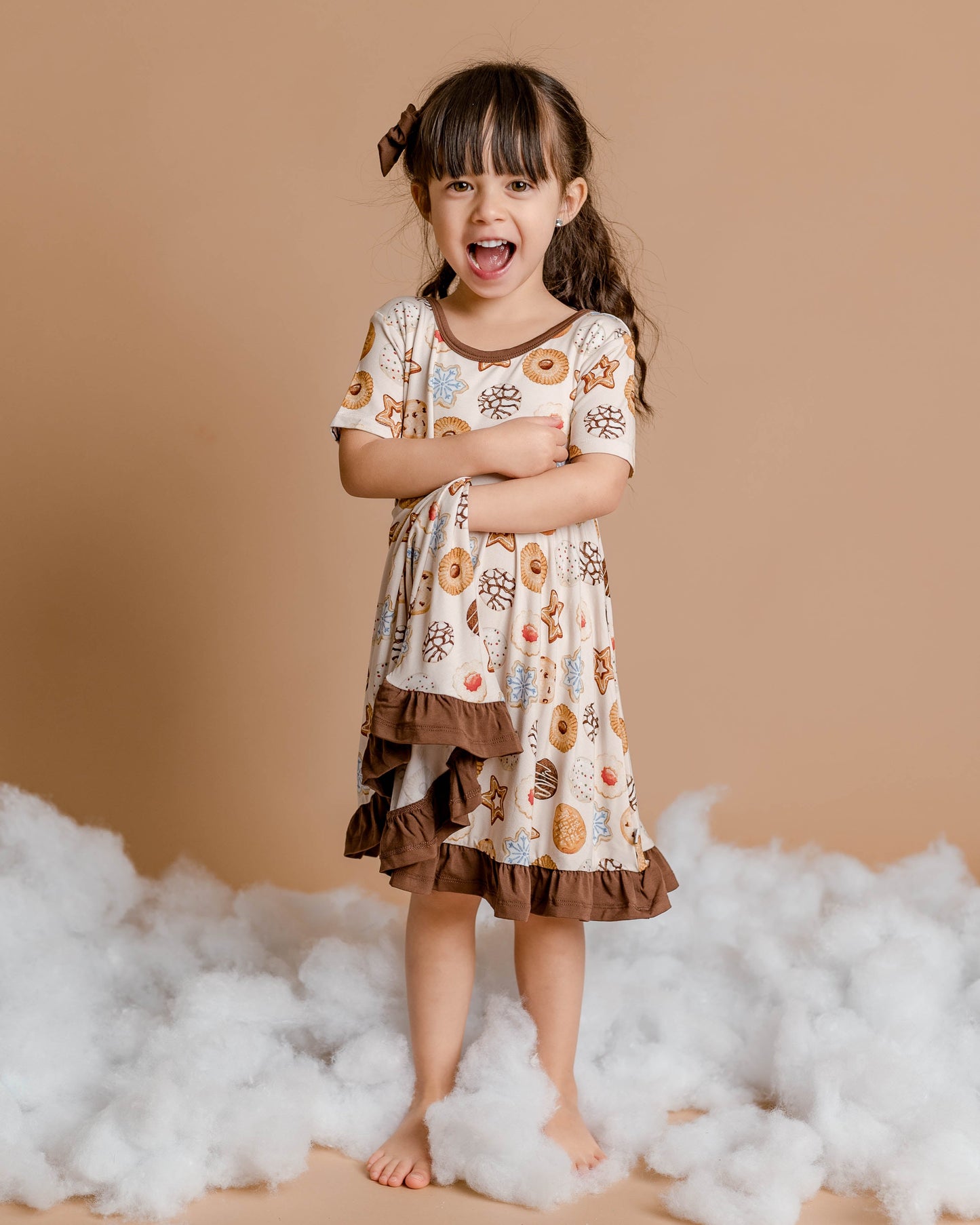 Cookie Swap | Toddler & Girls Bamboo Ruffle Twirl Dress