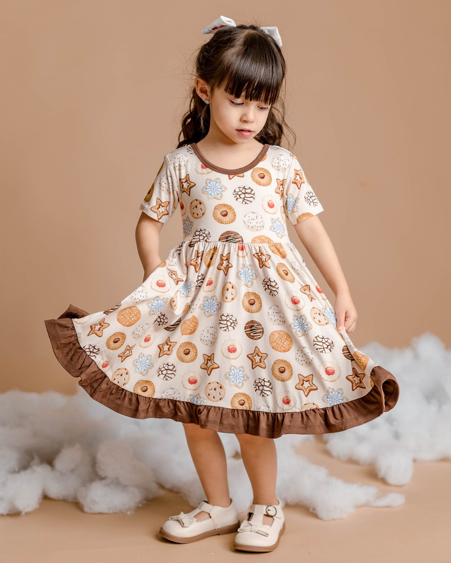 Cookie Swap | Toddler & Girls Bamboo Ruffle Twirl Dress