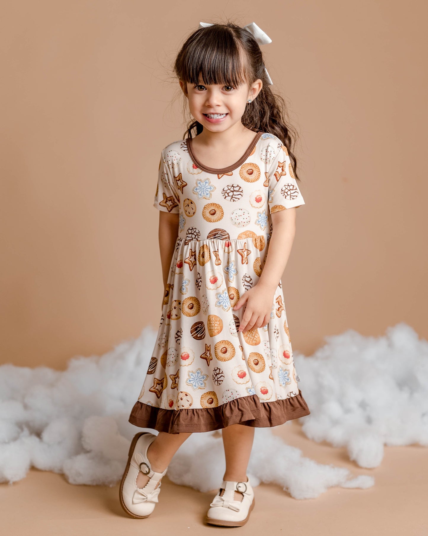 Cookie Swap | Toddler & Girls Bamboo Ruffle Twirl Dress